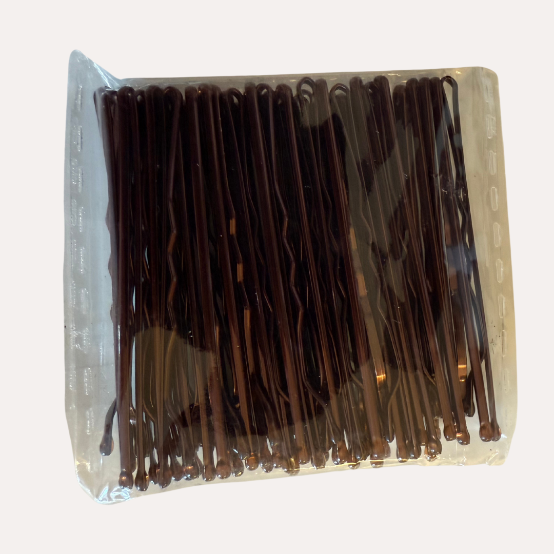 Waved Bobby Pins (Brown)