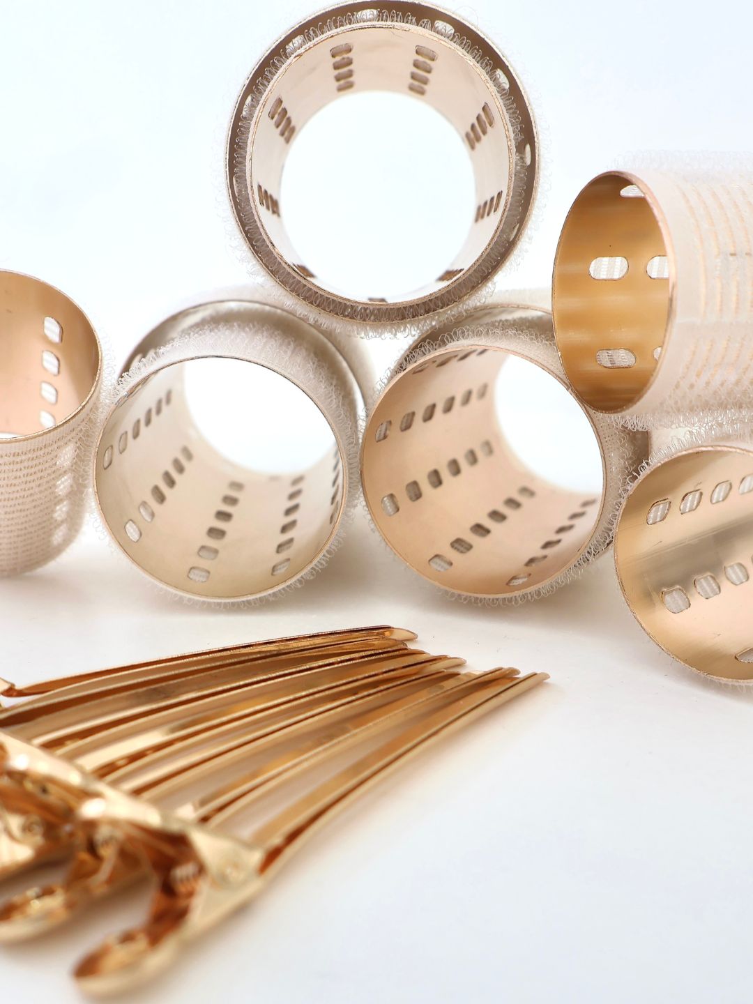 Mega Volume Set 12 Rollers (Cream & Gold)
