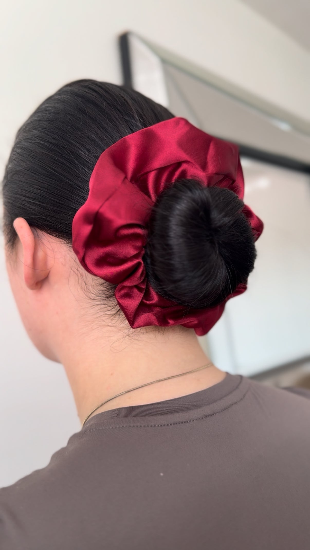 Satin Scrunchie Ruby Red