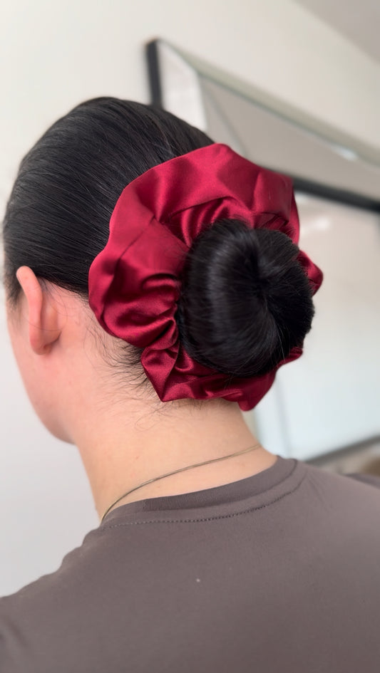 Satin Scrunchie Ruby Red