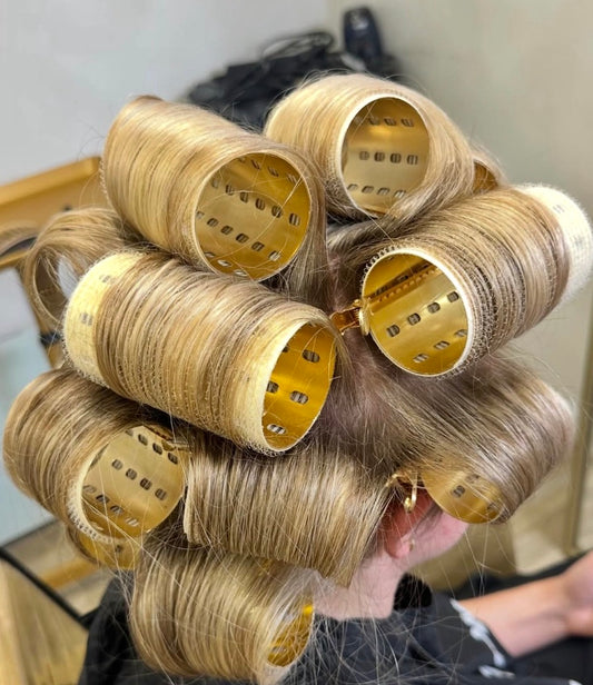 Create Aluminium Hair Rollers Cream & Gold - 8 Pack