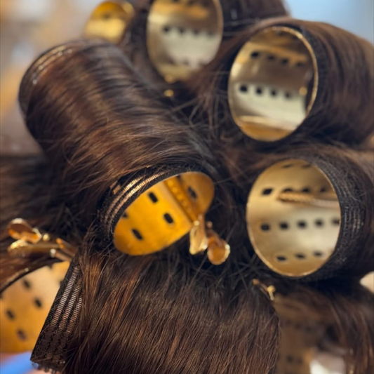 Create Aluminium Hair Rollers Black & Gold - 8 Pack